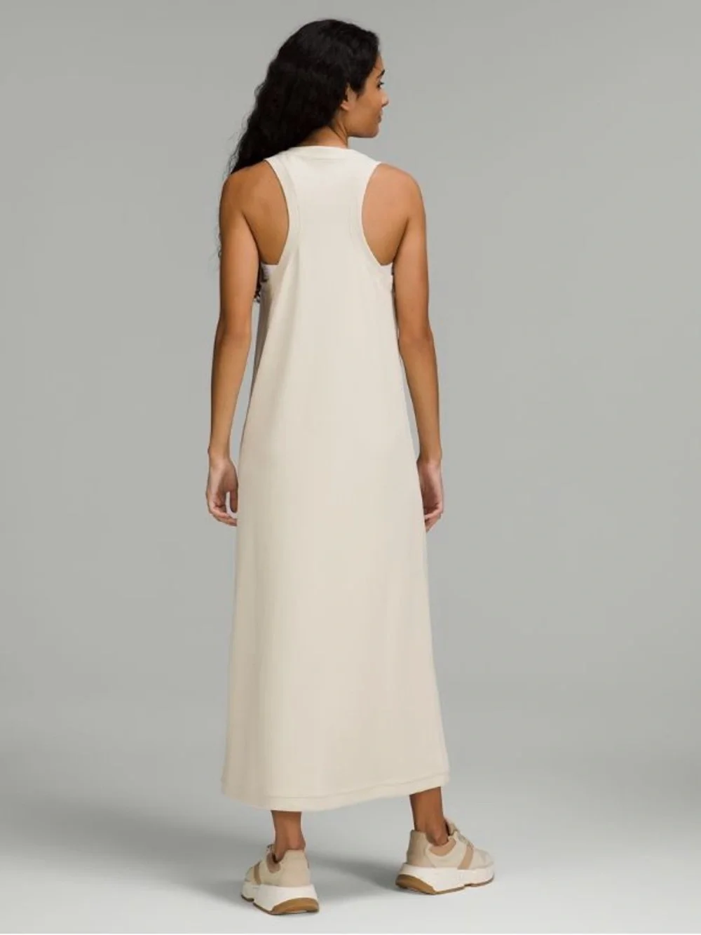 Lululemon Ease of it All V-Neck Midi Dress Softstreme in White Opal